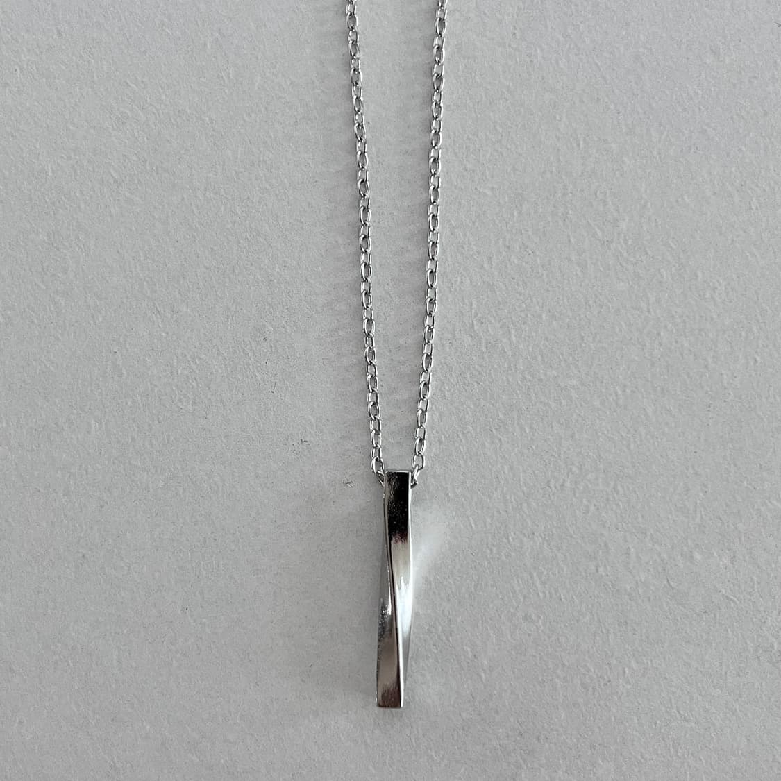 베이직 트위스트 직사각 체인 목걸이 상품이미지1