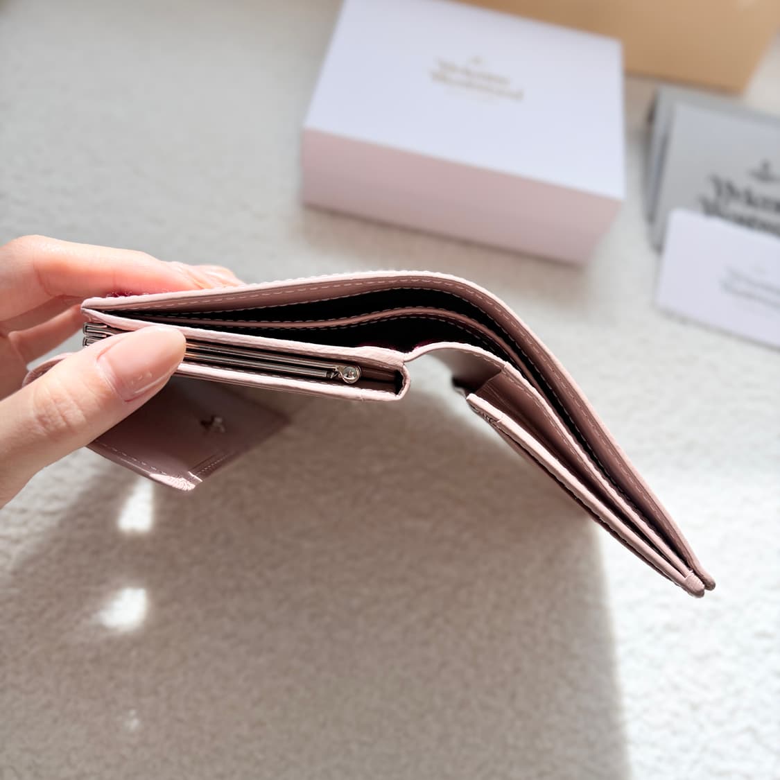 풀셋 비비안웨스트우드 반지갑 빈티지 워터 핑크 상품이미지5