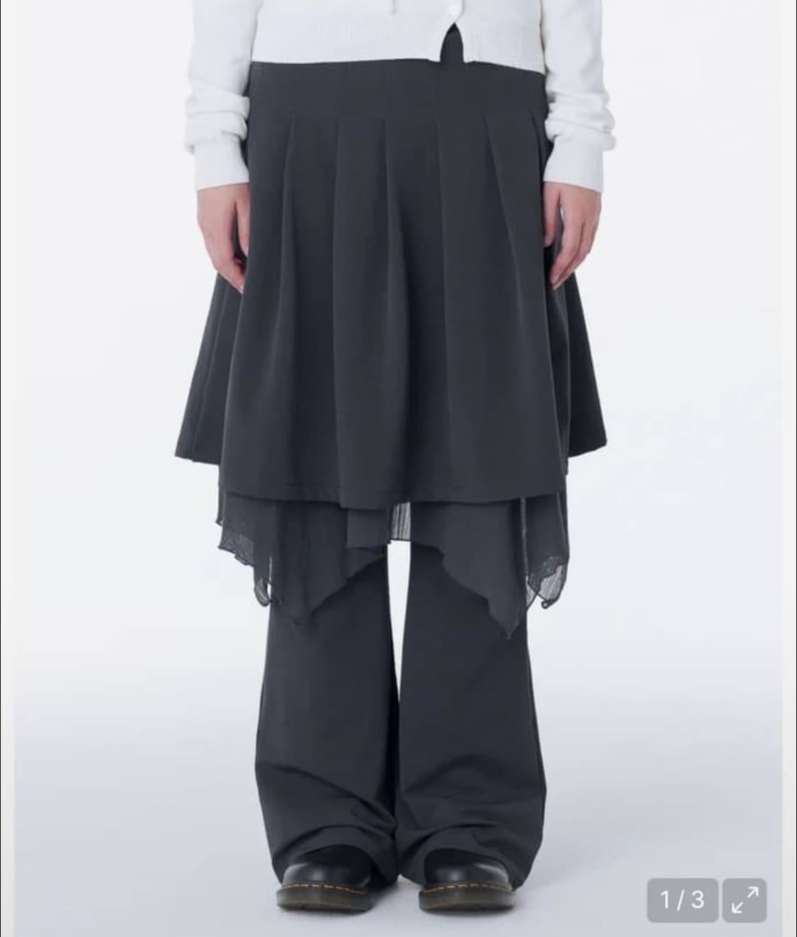 미세키서울 레이어드 스커트 팬츠 차콜 2사이즈 상품이미지1