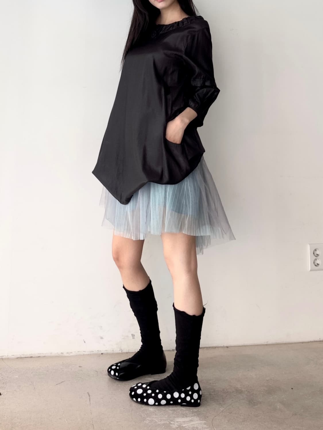 3 layer pannel tulle skirt / mint 상품이미지7