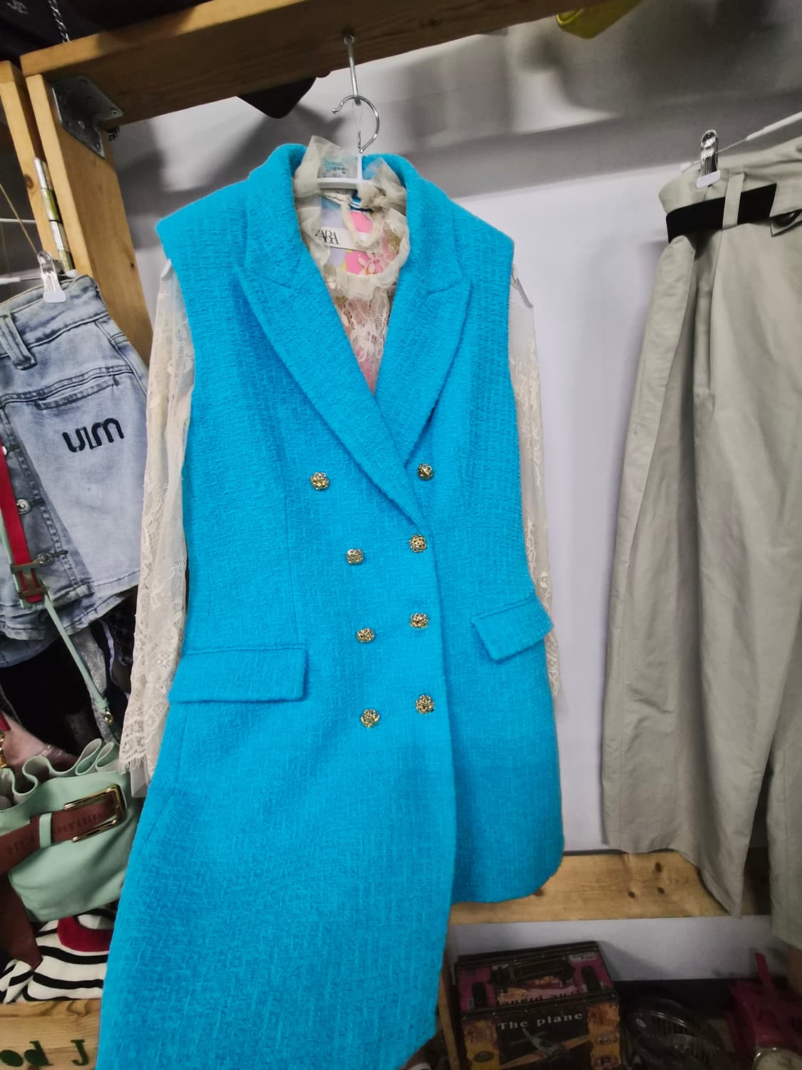 자라 트위드 롱 베스트 상품이미지2