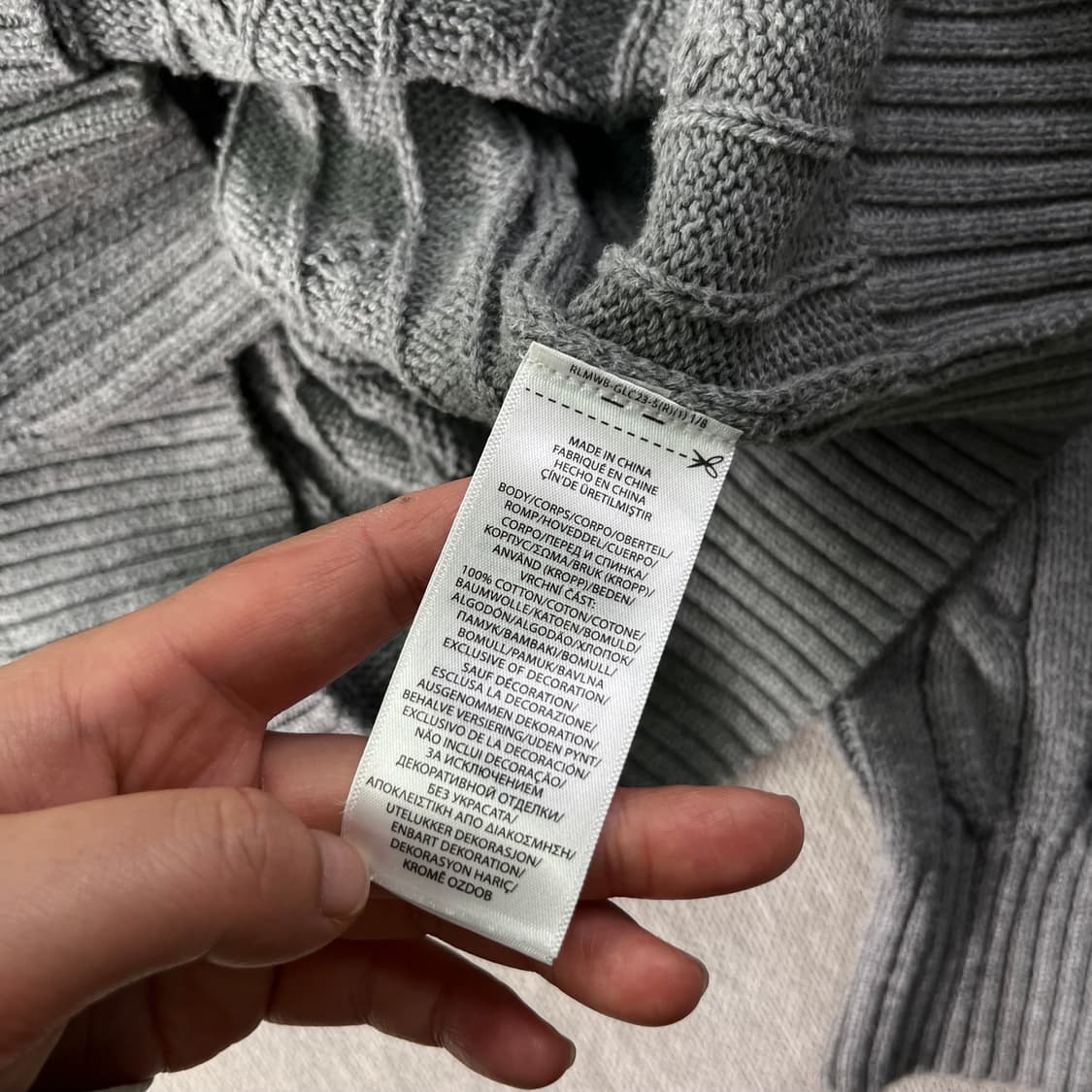 95 폴로랄프로렌 꽈배기 그레이 니트 상품이미지5