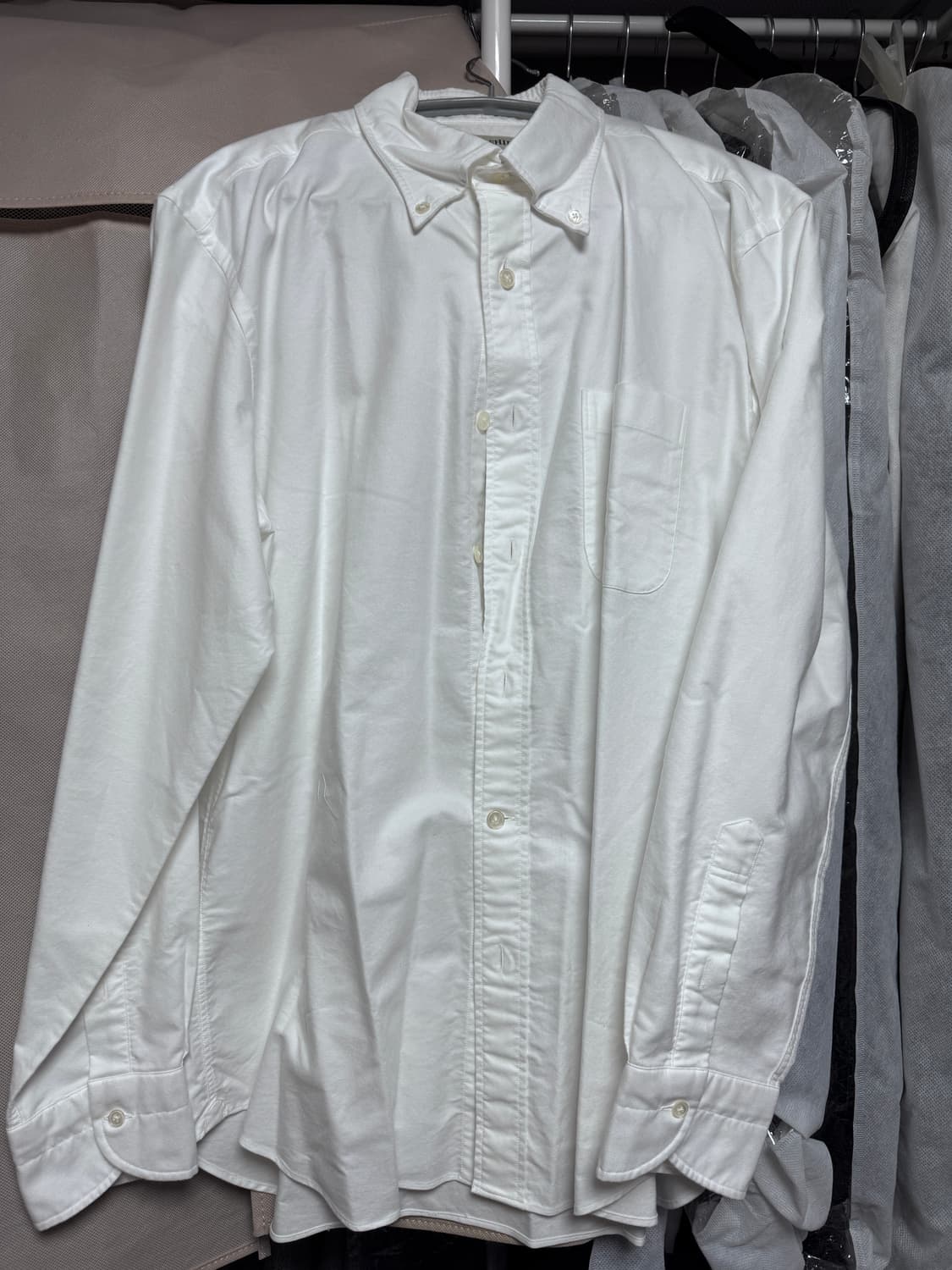 프로드셔츠 d-300 옥스포드 셔츠 화이트, 블루 m(컴포트48) 상품이미지1