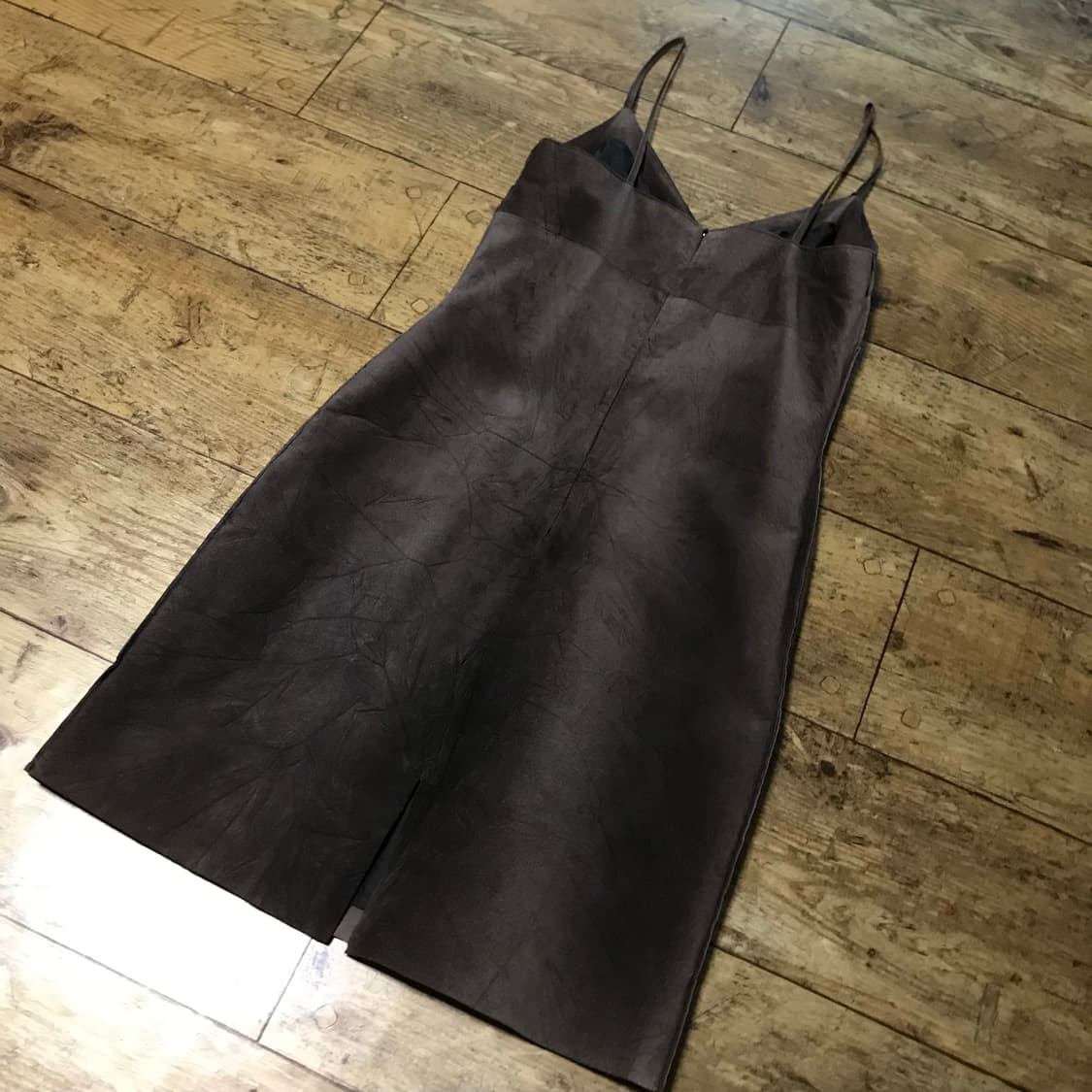 빈티지 펑크 y2k 그런지페어리 가죽 레더 스웨이드 원피스 상품이미지4