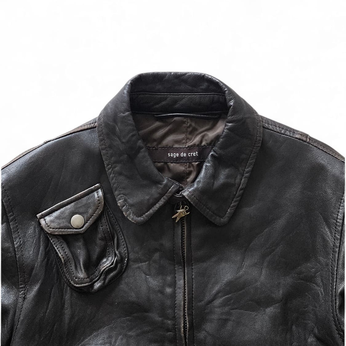 사쥬드크레 항공 라이더 가죽 자켓 상품이미지3