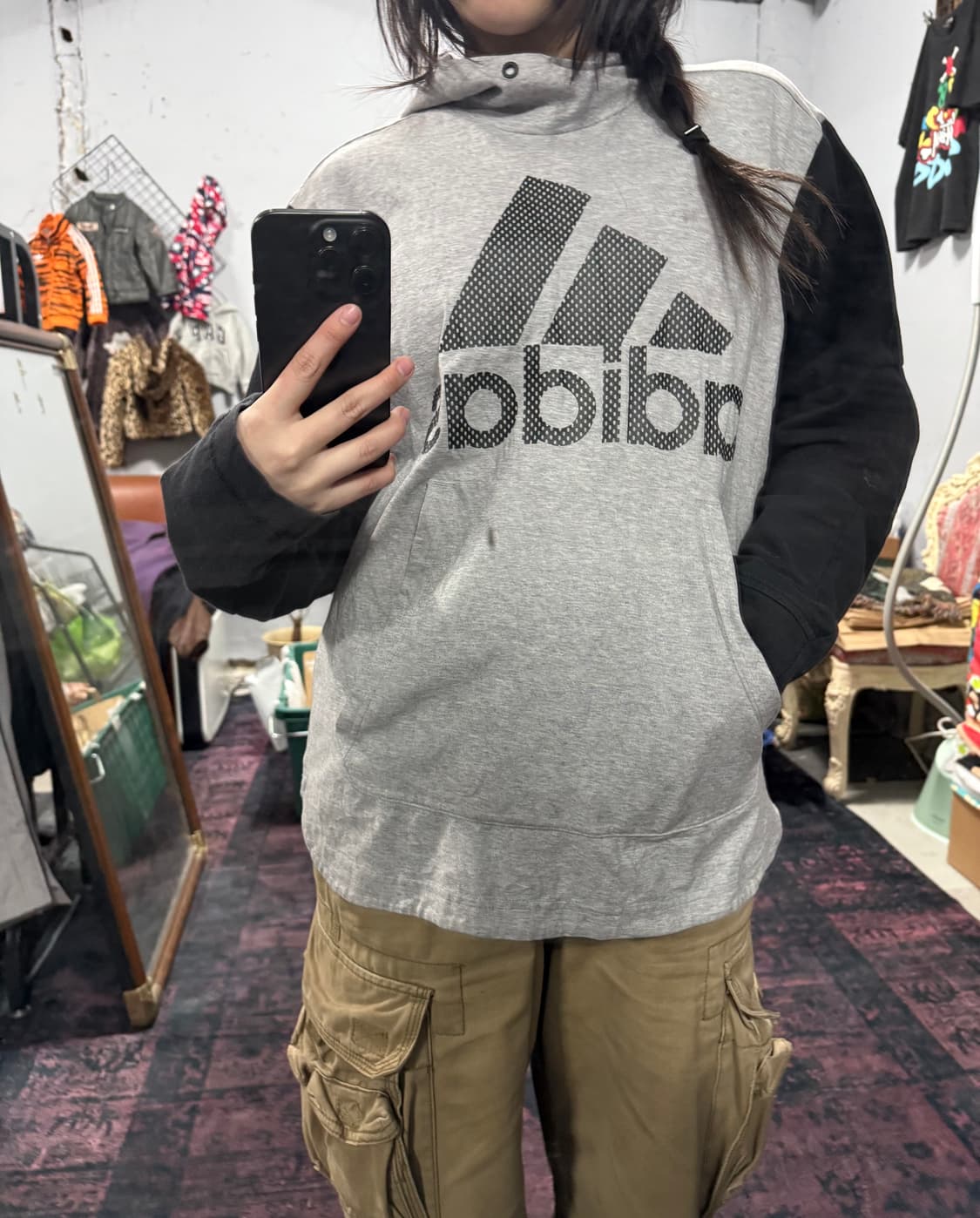 아디다스 도트 포인트 배색 후드티  상품이미지1