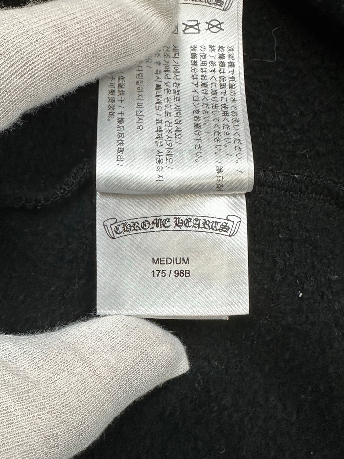 [M] 정품 크롬하츠 실버 글리터 홀스슈 후드 블랙 상품이미지8