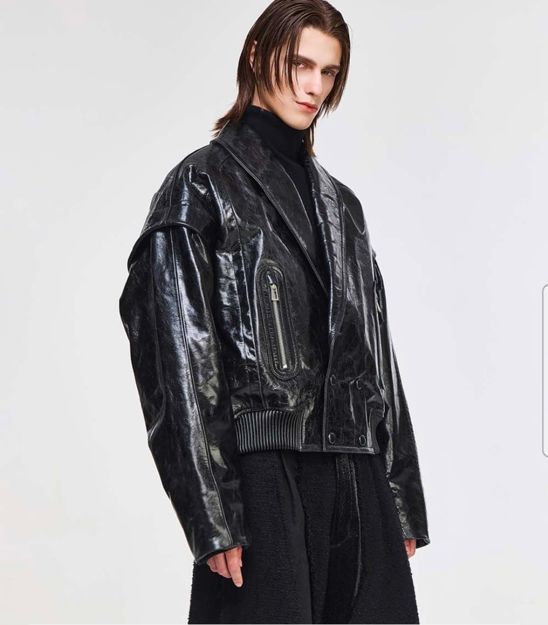 송지오컬렉션 숄카라 레더 자켓48 상품이미지4