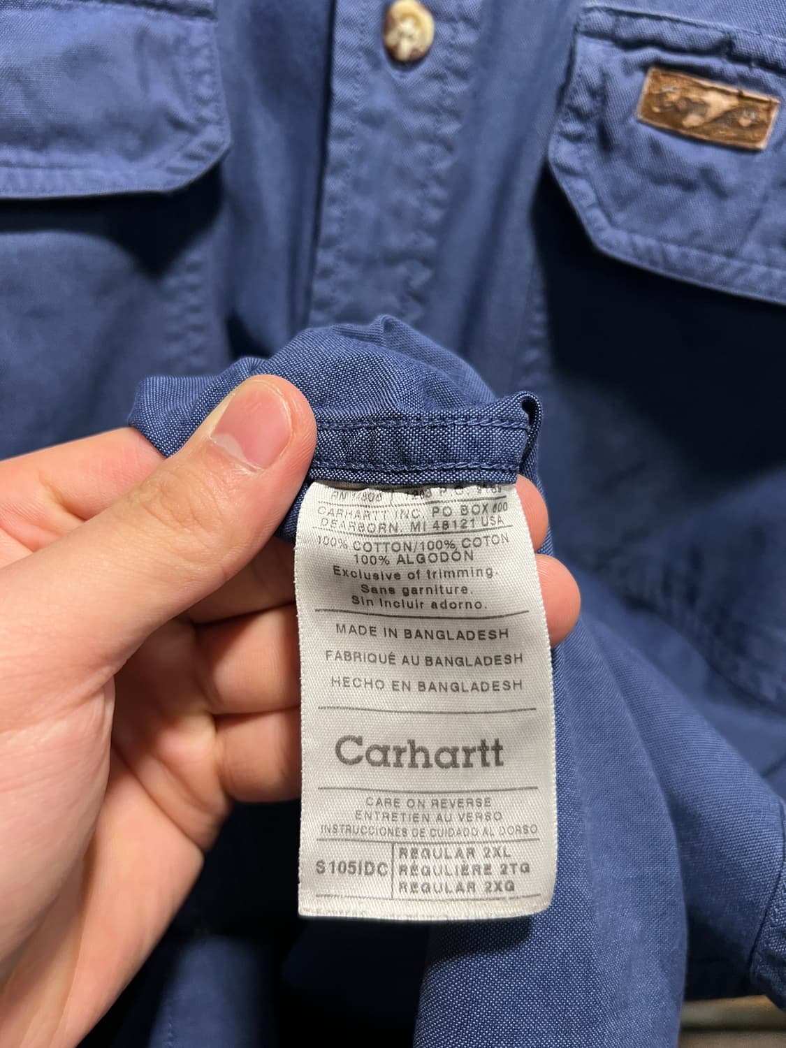 [2XL]칼하트 USA 2포켓 네이비블루 워크 셔츠 상품이미지6