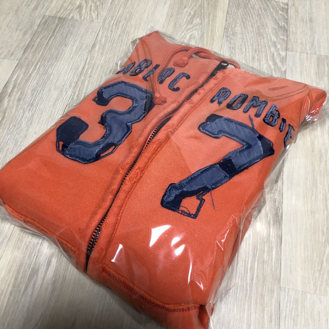 (머슬핏 M) 아베크롬비 Abercrombie 워시드 오렌지 후드 집업 상품이미지10