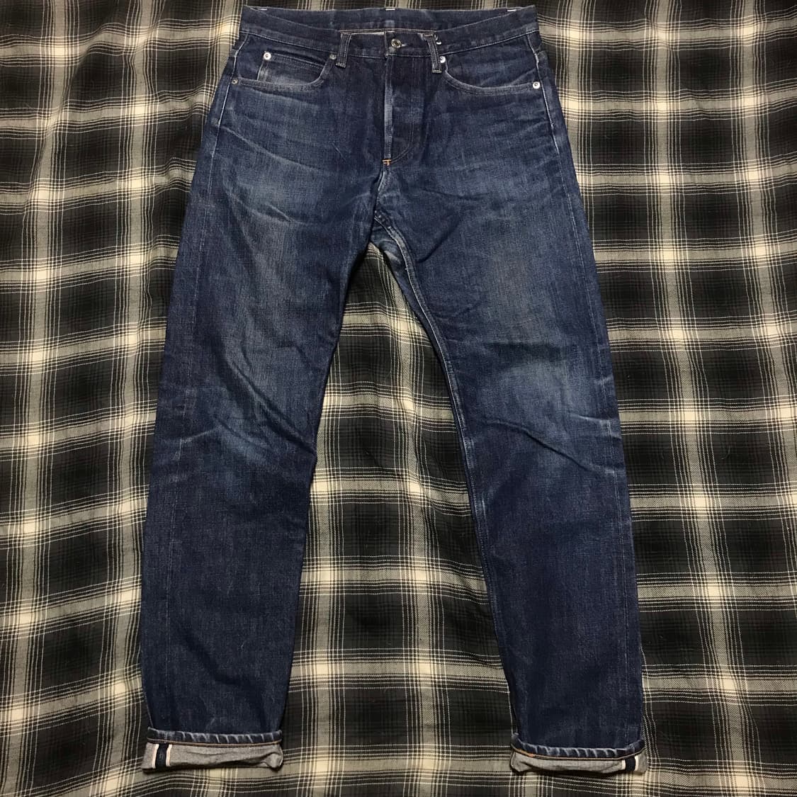 재팬 뷰티앤유스 유나이티드 에로우즈 버튼 플라이 페이딩 셀비지 데님 상품이미지1