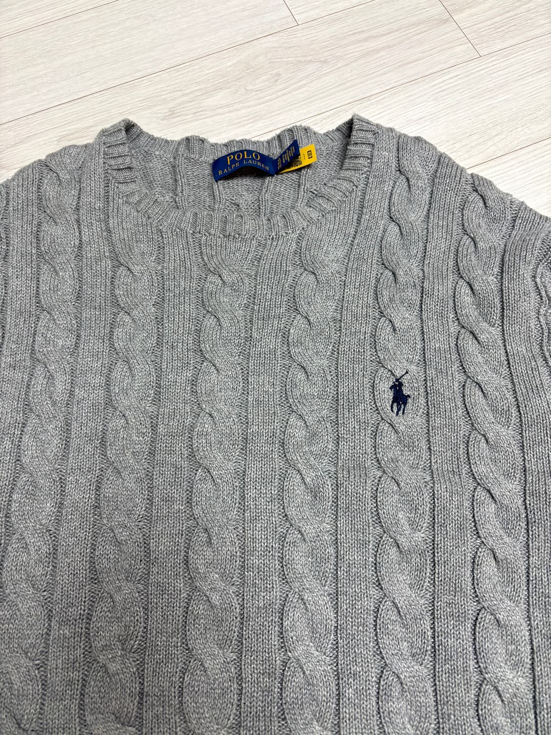 폴로 꽈배기 그레이 남성 니트 상품이미지3