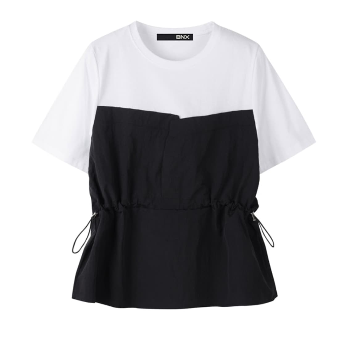 bnx 배색 스트링 반팔티셔츠 상품이미지2