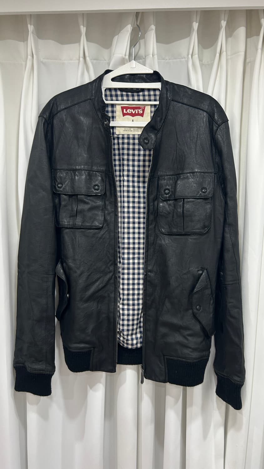 리바이스 블랙 가죽자켓 레더 아우터 S (무료배송) 상품이미지1