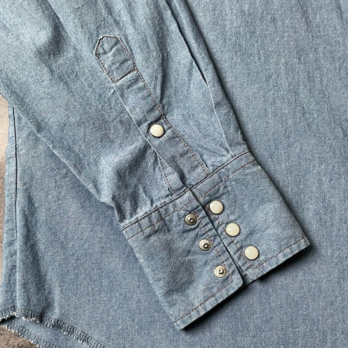 WRANGLER 랭글러 빈티지 웨스턴 데님 코튼셔츠 A00484 상품이미지5