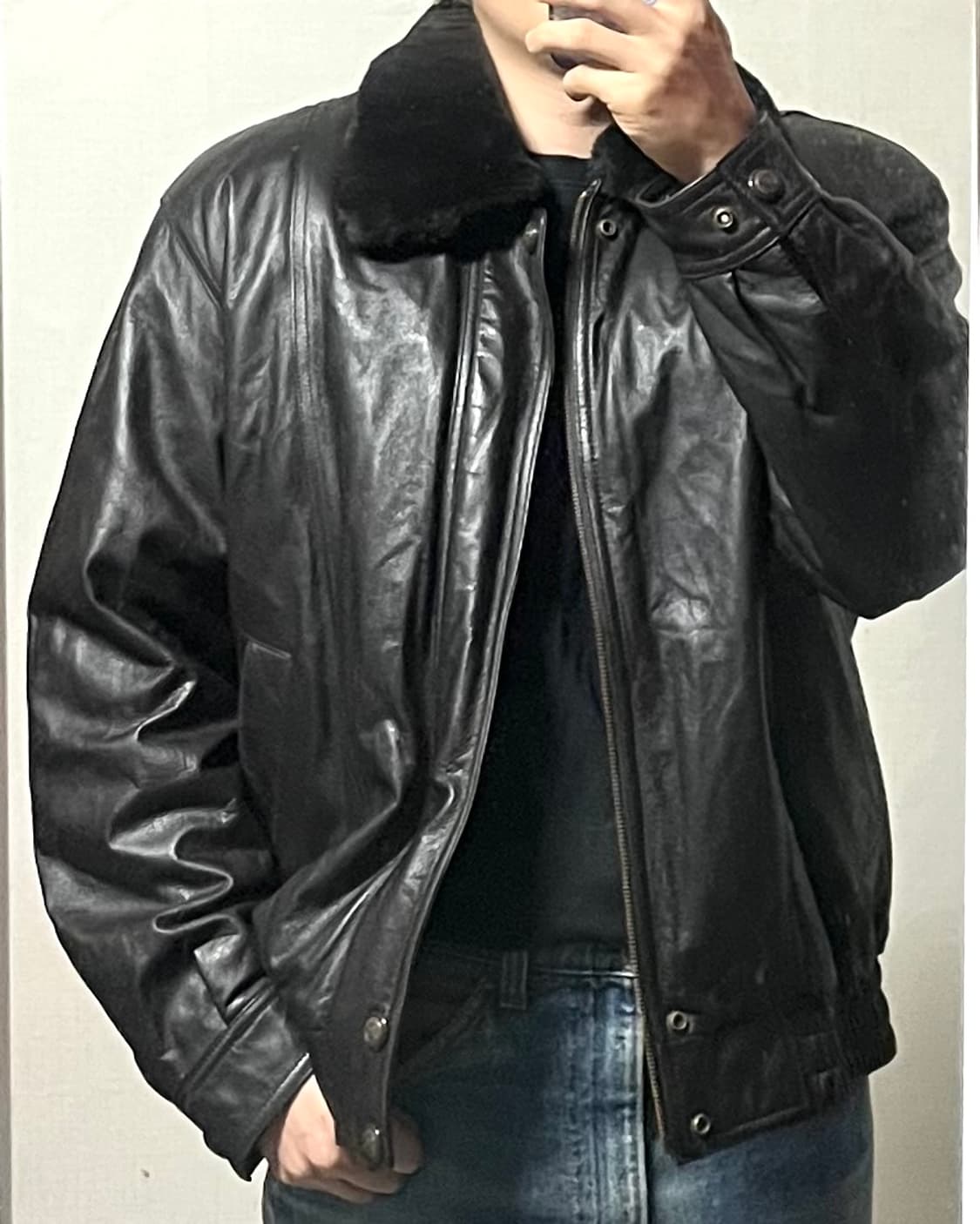 대동모피 소가죽 봄버 자켓 상품이미지1