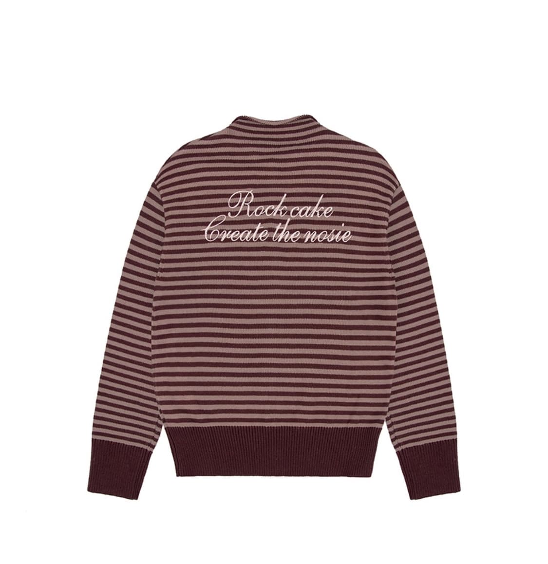 락케이크 Stripe Logo Knit Cardigan - Burgund 상품이미지5