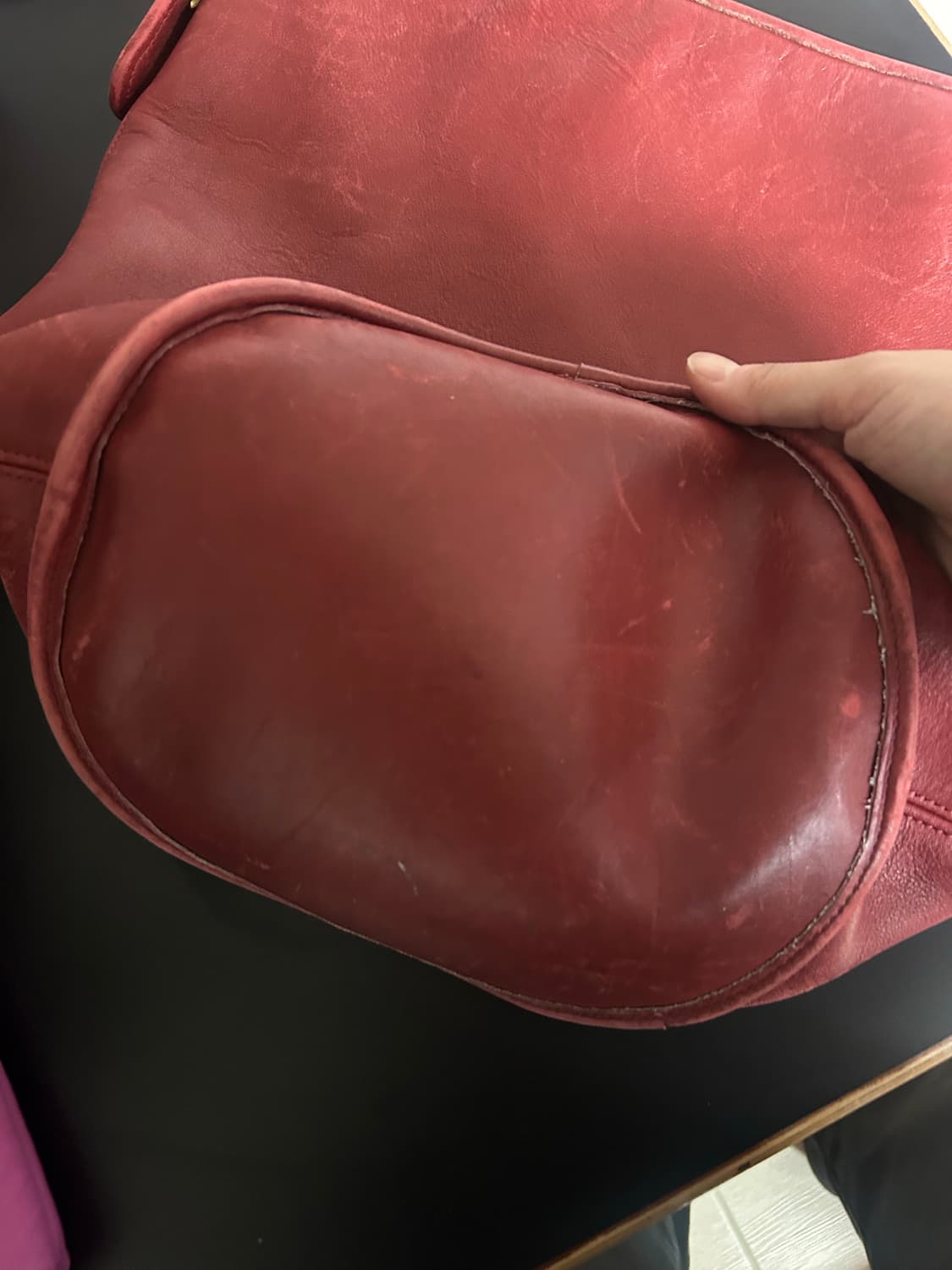 코치 빈티지 더플백 레드 라지 사이즈 상품이미지6