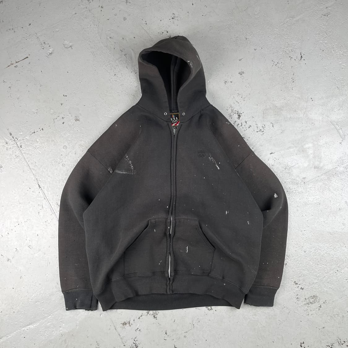 빈티지 USA 올림픽 페인트 스플래터 후드집업 상품이미지1