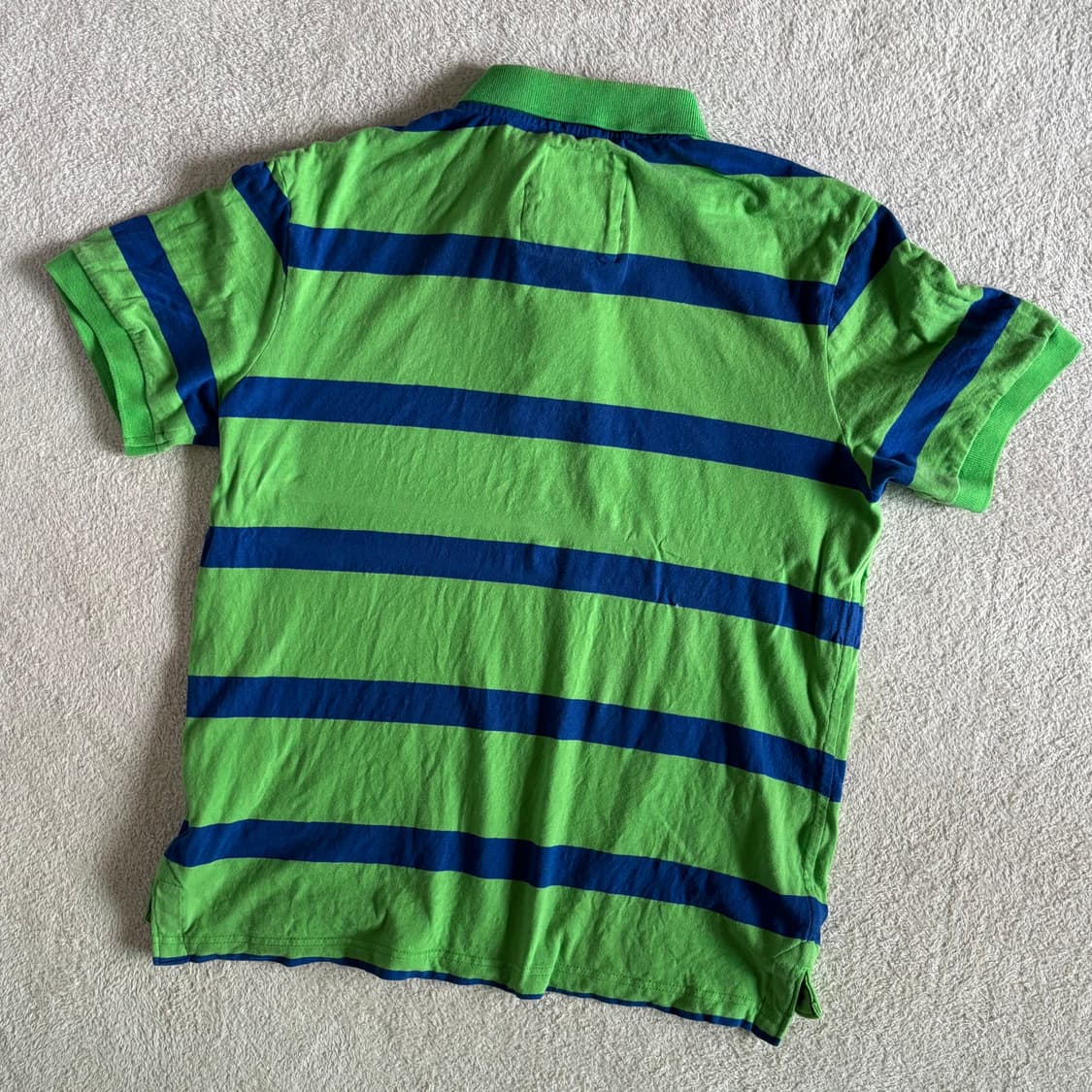 아베크롬비 그린블루 스트라이프 배색 카라 반팔티 상품이미지5