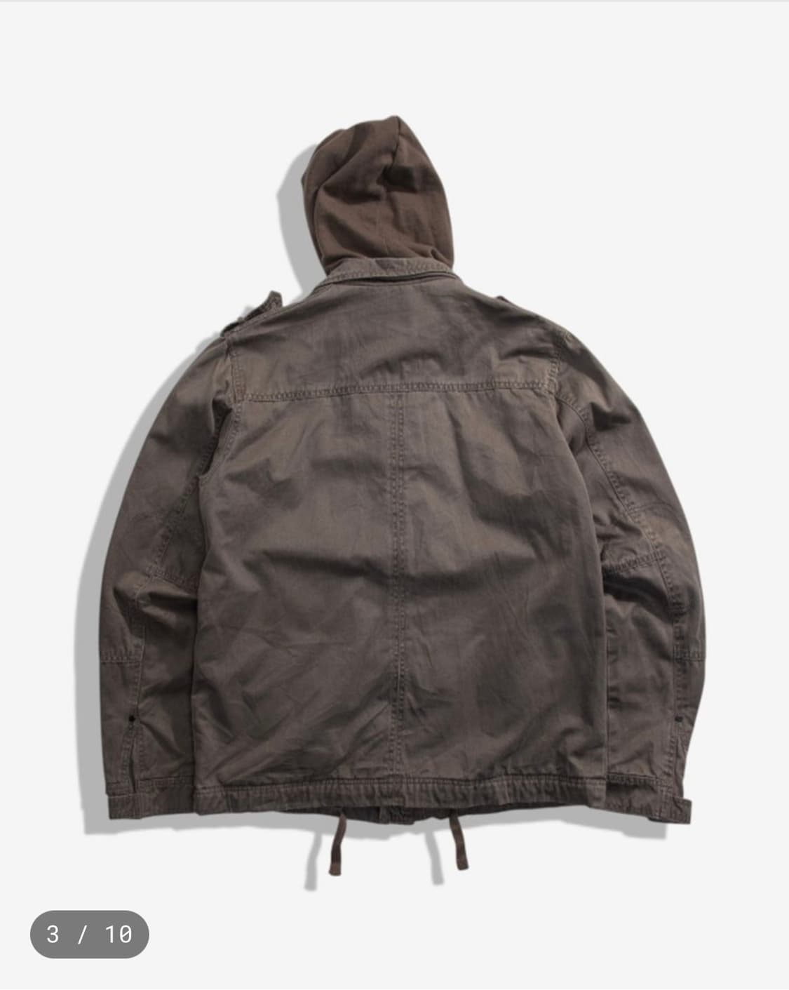 자라 ZARA 빈티지 후드 야상 자켓 카키 브라운 그런지 상품이미지3