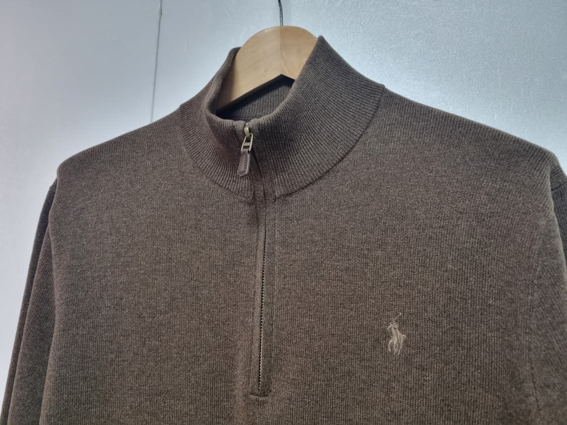 남성 폴로 울 100% WOOL 모 긴팔 하프 집업 긴팔 니트 스웨터 상품이미지5