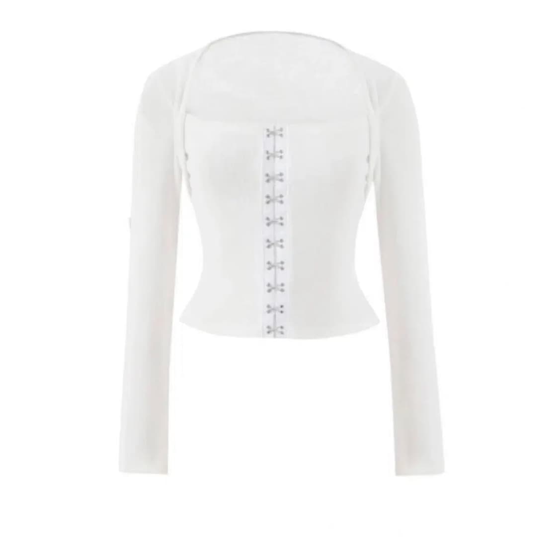 [장원영, 조이, 미연 착용] Hook square top (white) 상품이미지2
