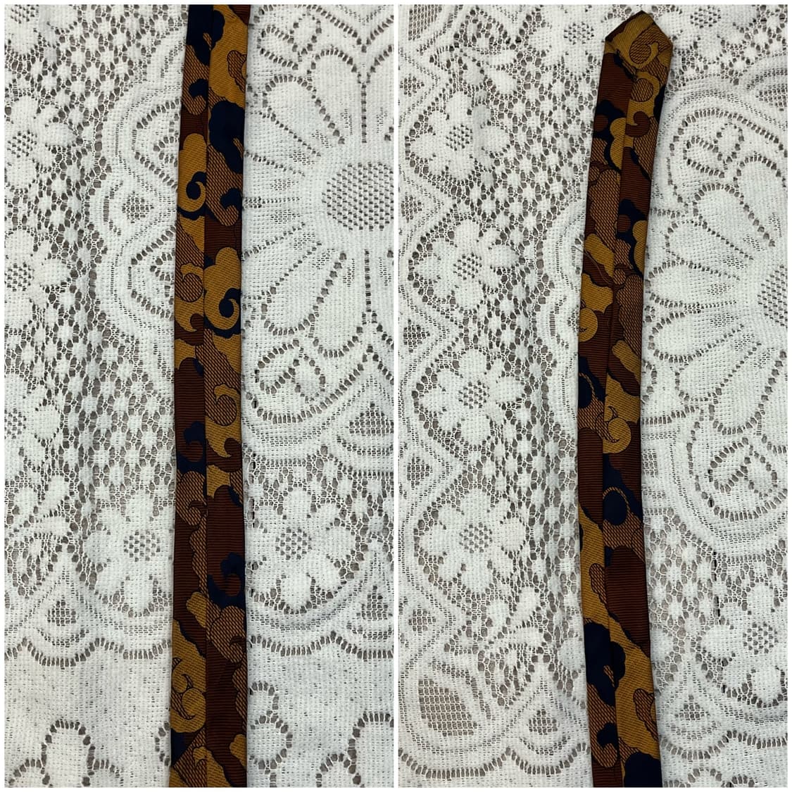 입생로랑 패턴 넥타이 브라운 #csz3130 상품이미지8