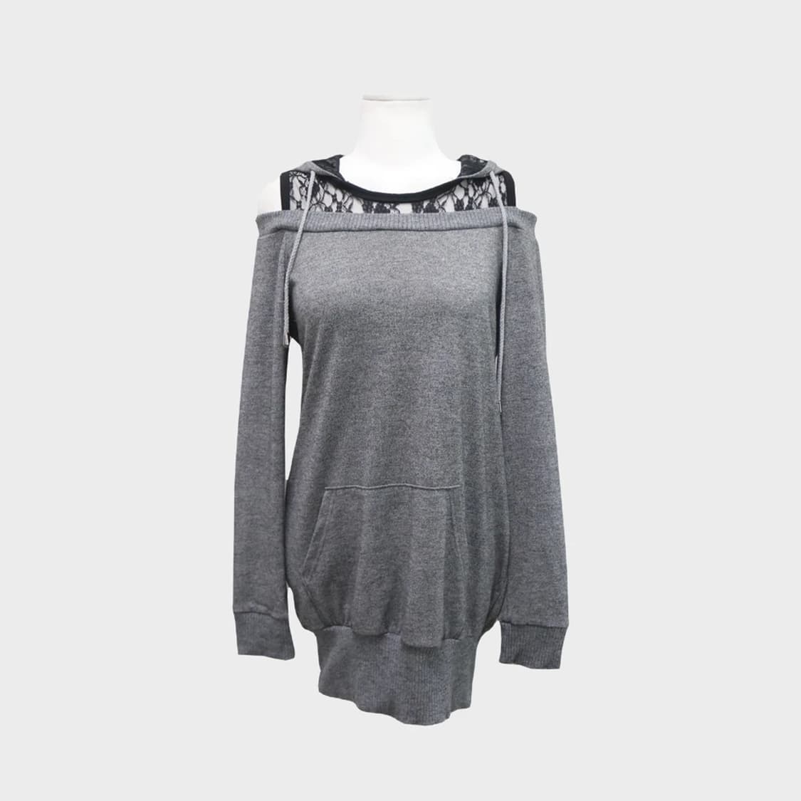 레이어드 오프숄더 후드 티셔츠 67008 상품이미지1