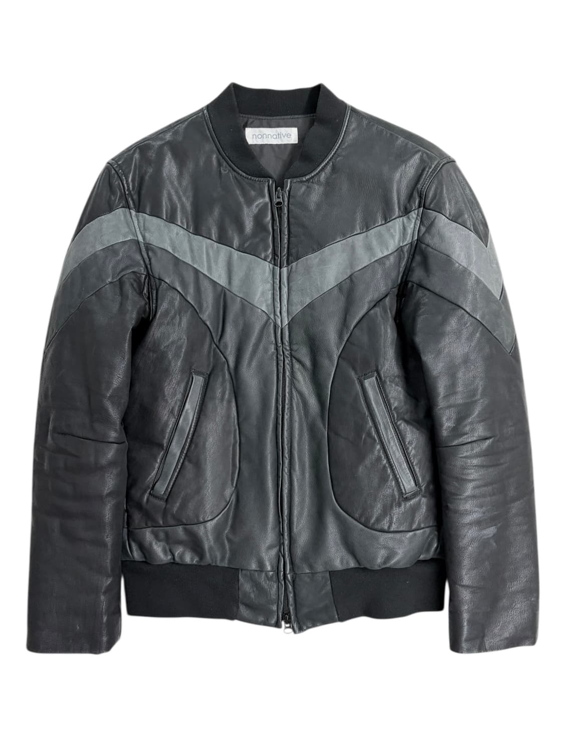 논네이티브 패널 카우 레더 자켓 상품이미지2