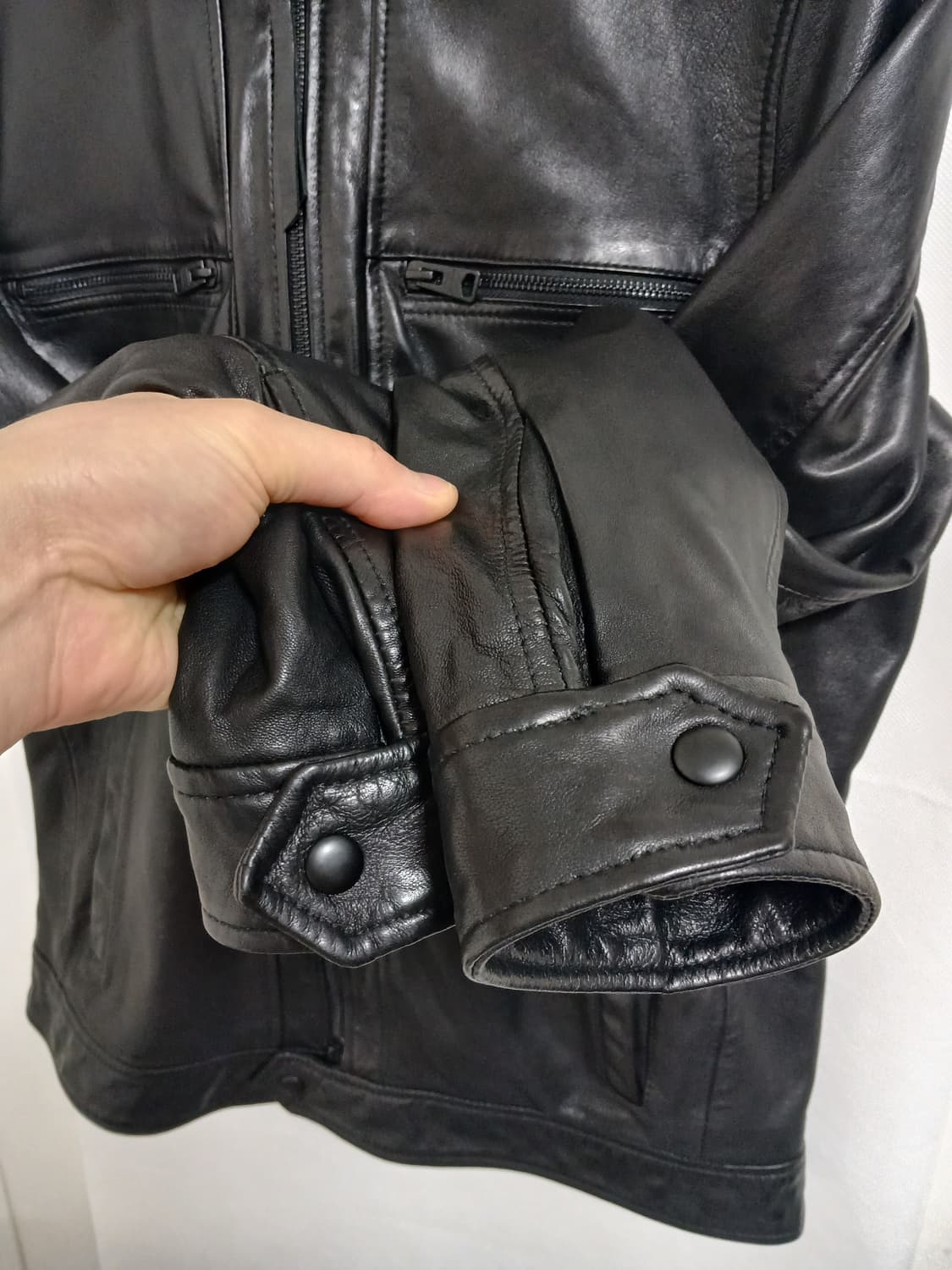 올세인츠 / 럭 Luck 램스킨 양가죽 슬림 레더자켓 블랙 / M  상품이미지8