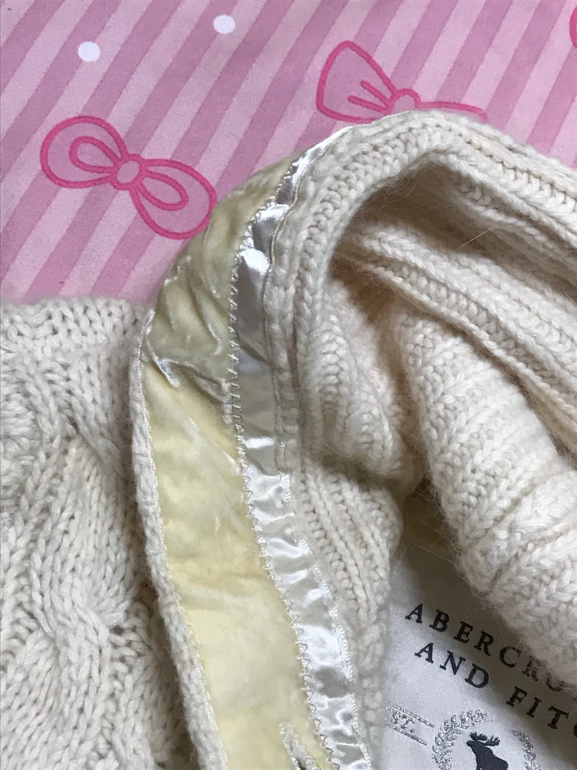 아베크롬비 아이보리 바닐라 케이블 니트 후드 자켓 상품이미지5