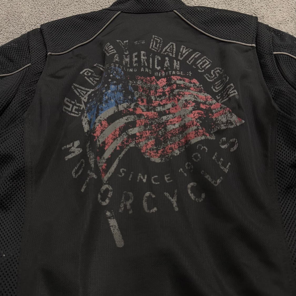 [ 정품/S ] 할리데이비슨 로고 프린트 메쉬 싱글 라이더 자켓 상품이미지7