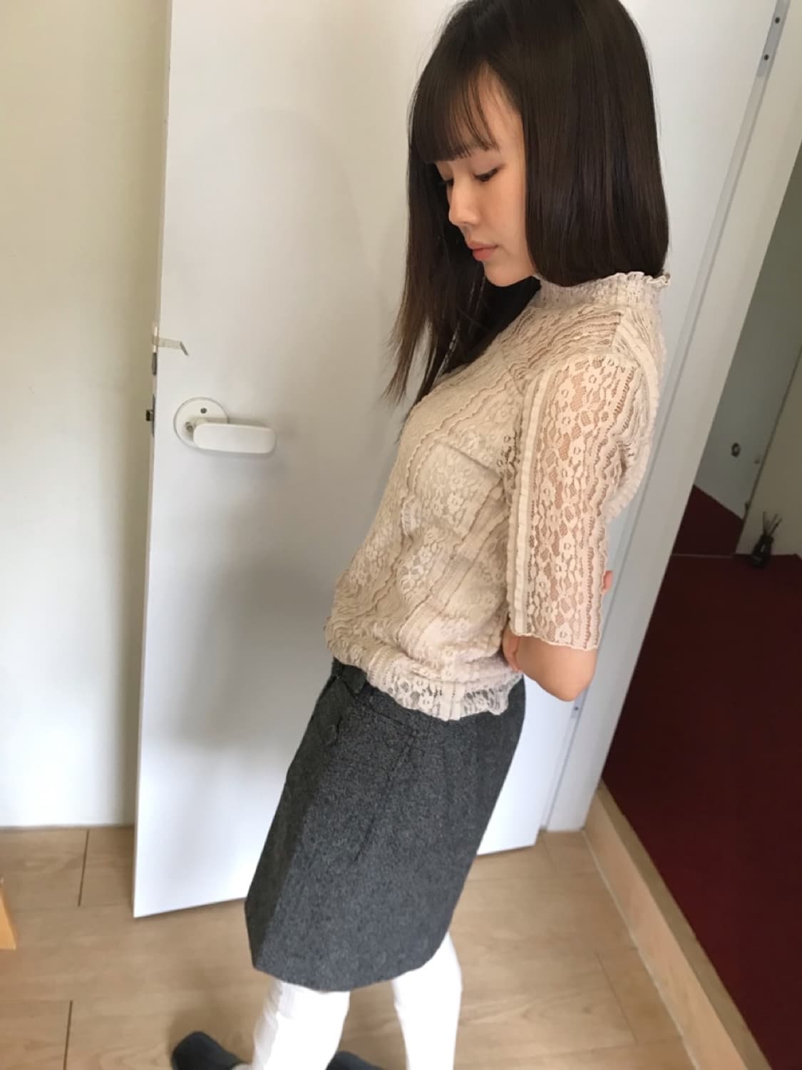 레이스 프릴 탑 상품이미지4