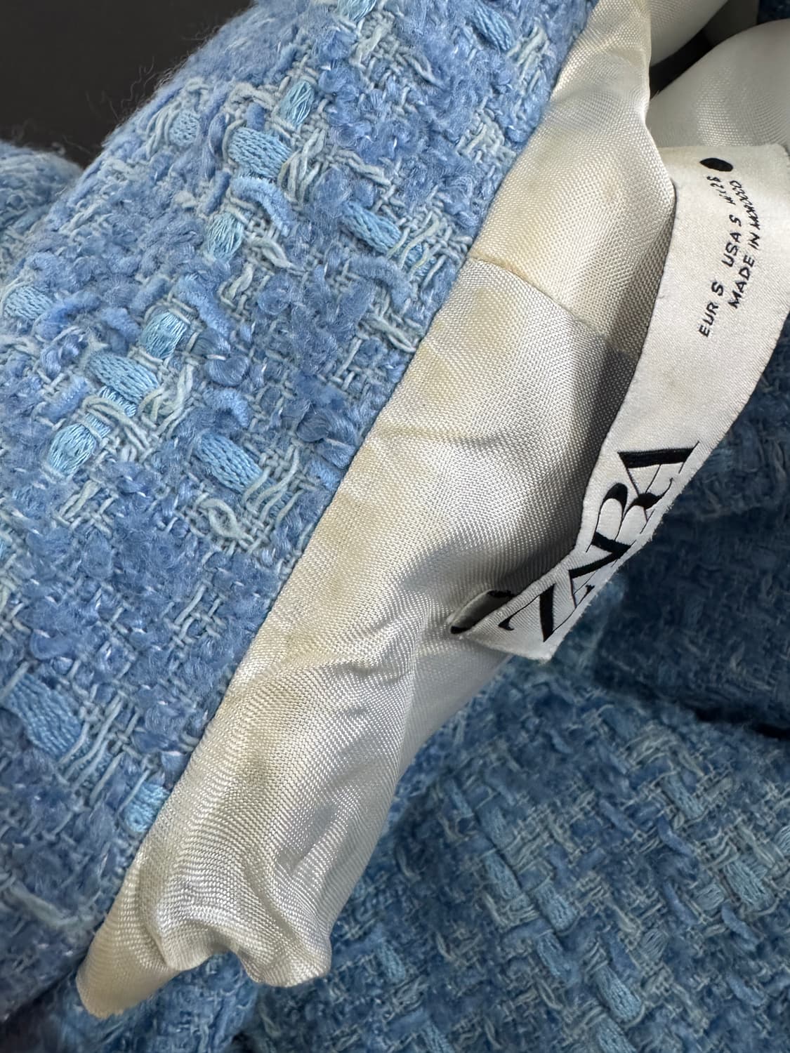 여성 자라 ZARA 스트럭처 크롭 트위드 자켓 S 상품이미지5