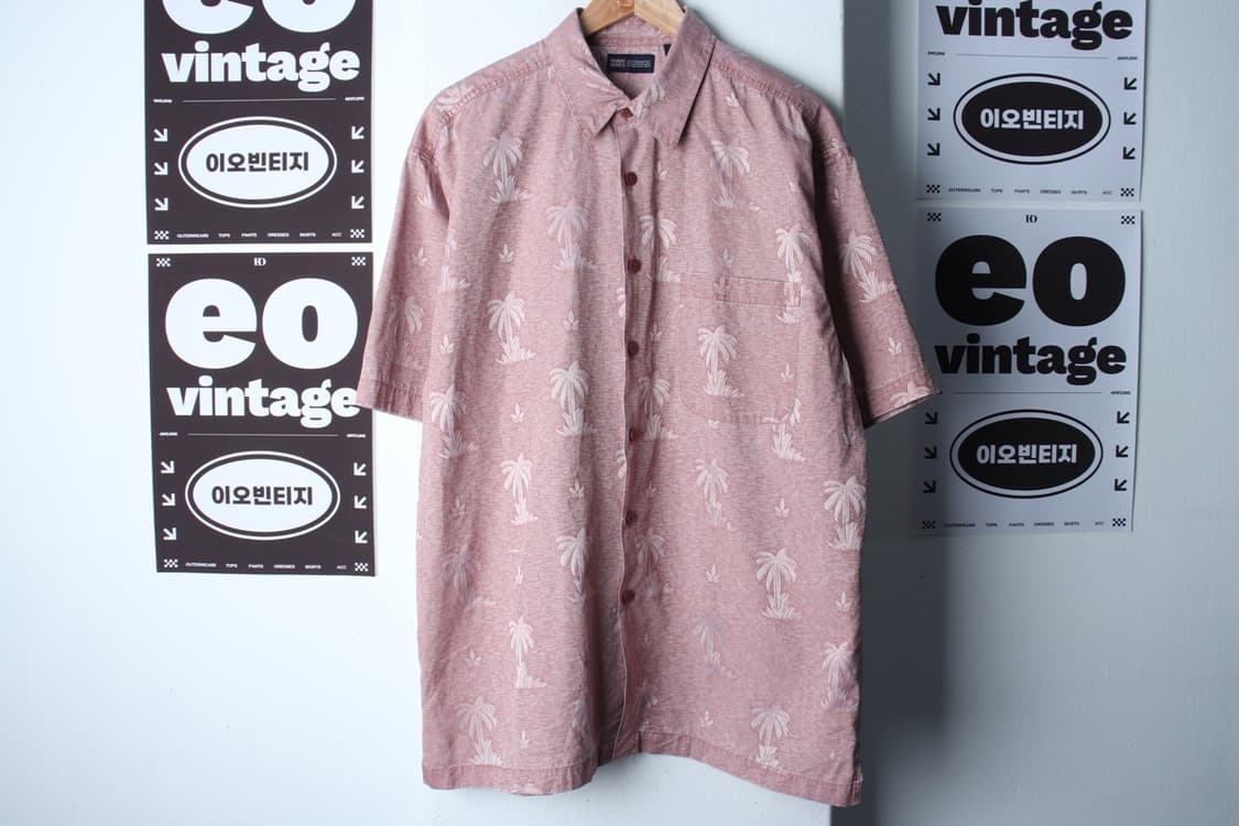 (L-XL) 브랜드빈티지 반팔셔츠 남방 USA 하와이안 레드-H33371 상품이미지2