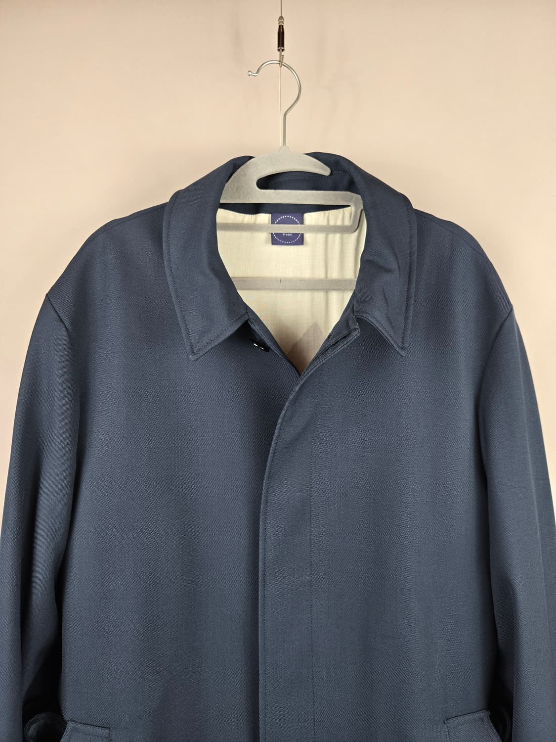 [무료배송]자라 L 남성 롱 트렌치코트 맥코트 코트 네이비 옴므 상품이미지3