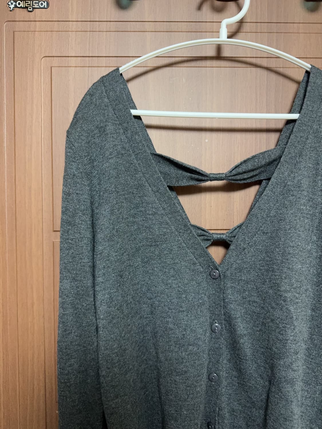 모리걸 하구미 일본 빈티지 니혼진 공겜여주 뒷리본 회색 그레이 가디건 상품이미지2