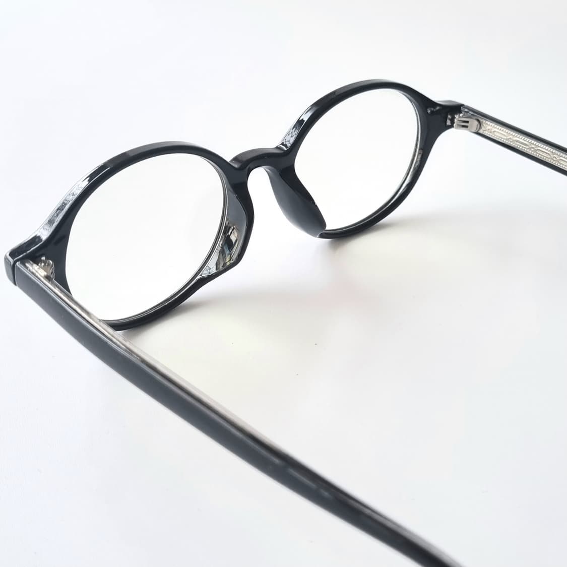빈티지 타원형 레트로안구 뿔테 블랙 안경테 상품이미지6
