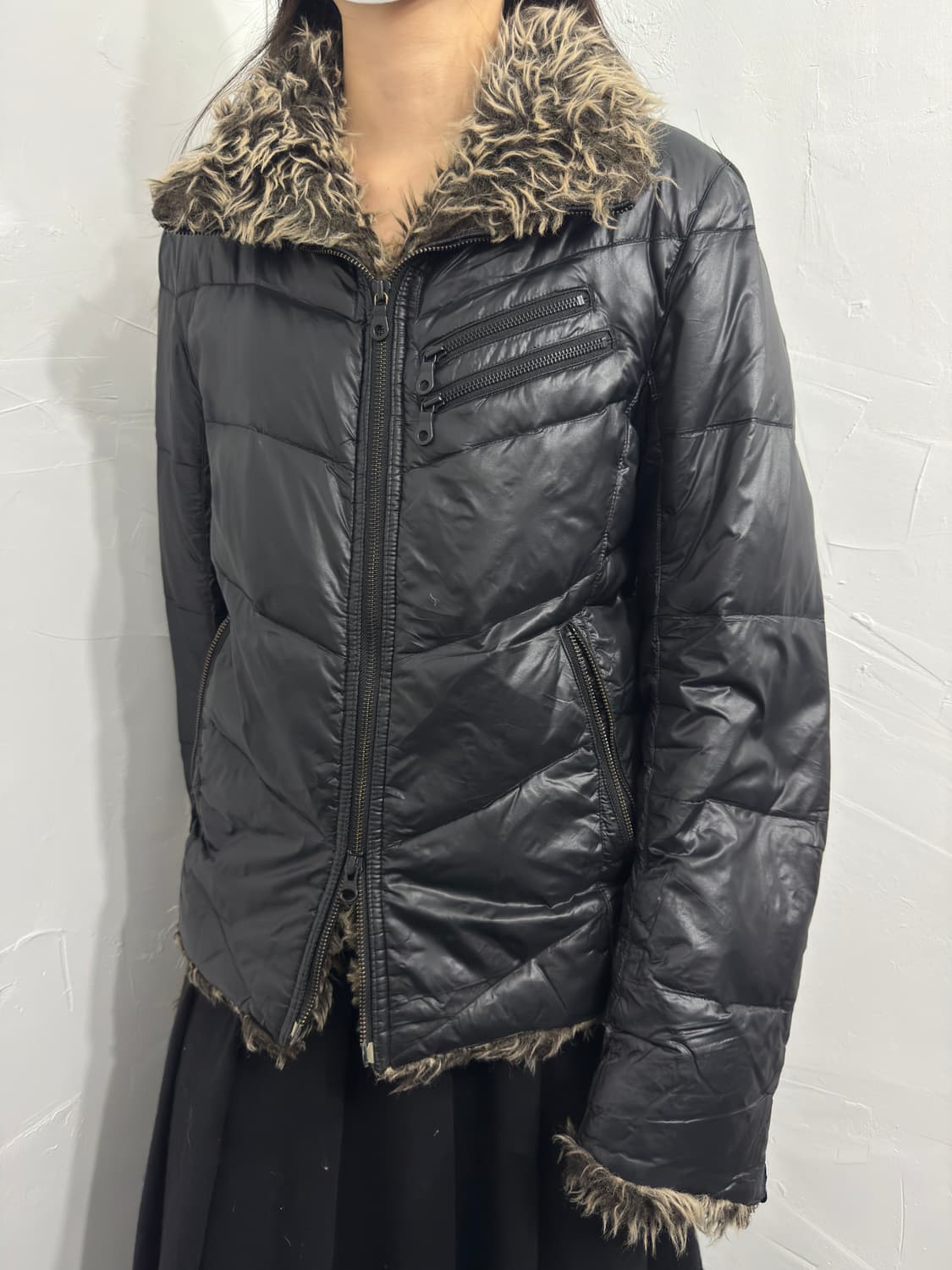 nicole club fur detail twoway padding 상품이미지2