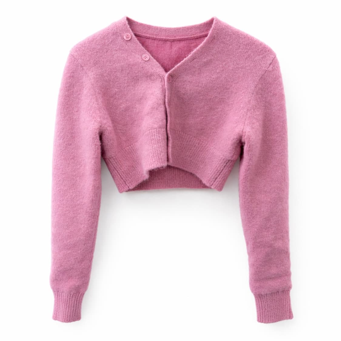 일본 디자이너 브랜드 INSCRIRE 핑크 크롭 가디건 M 상품이미지1