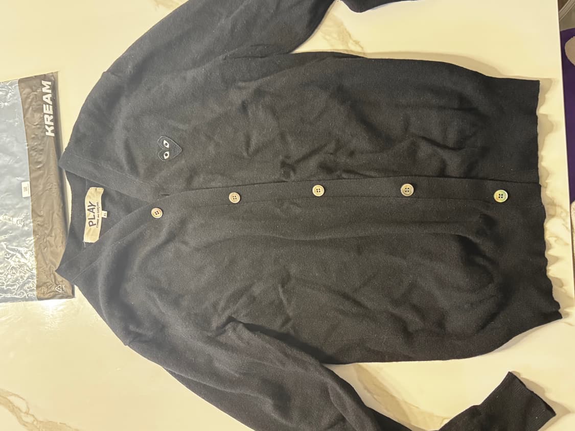 꼼데가르송 블랙하트 울니트 카디건 (블랙xl) 상품이미지3