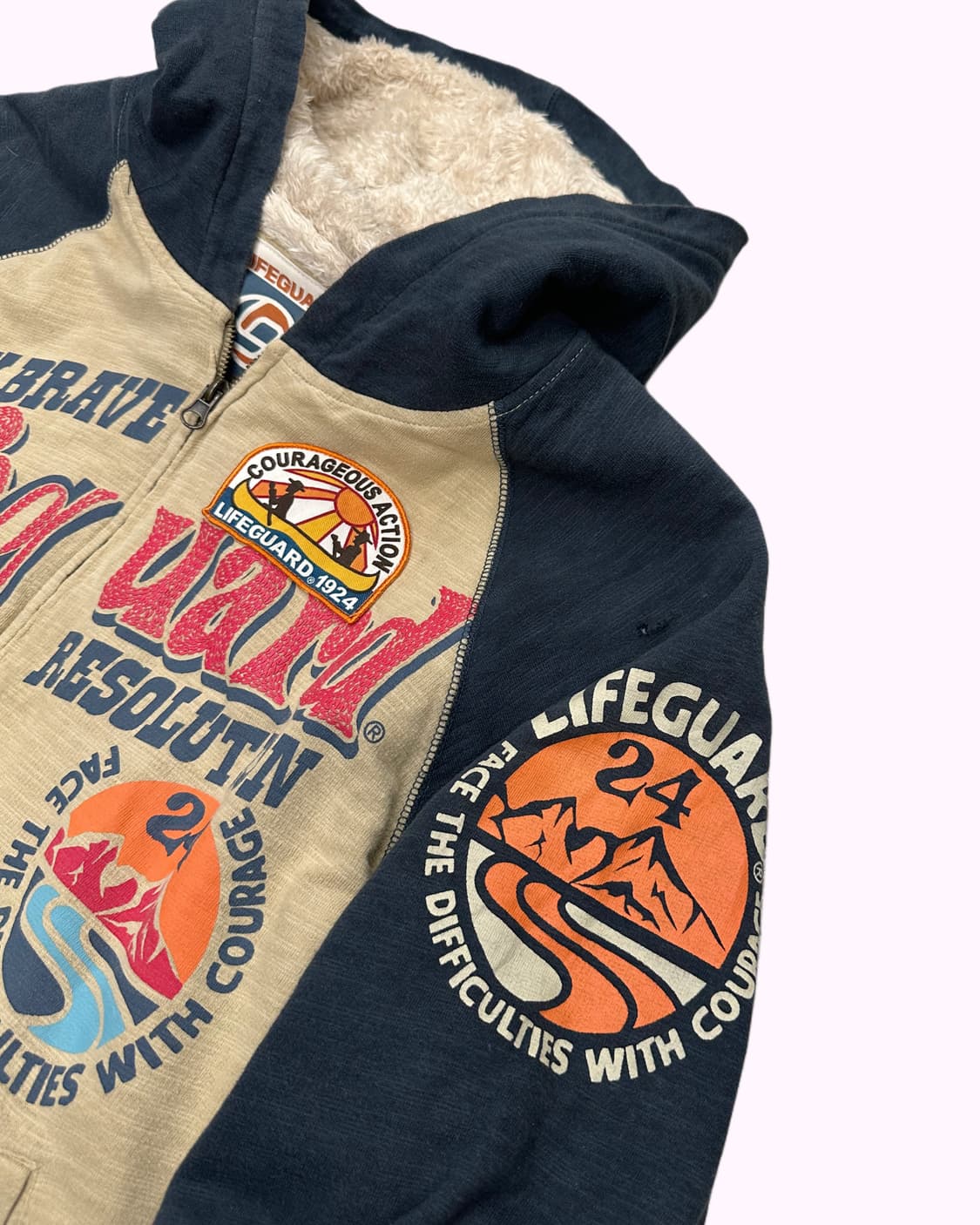 logo fur lining hood zip-up 상품이미지4