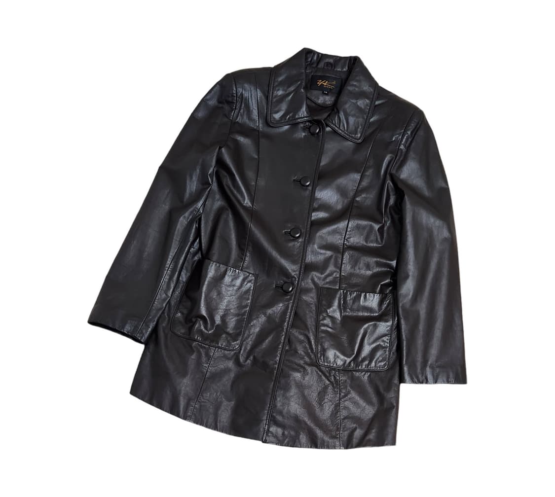 Vintage 소가죽 다크 브라운 자켓 상품이미지1