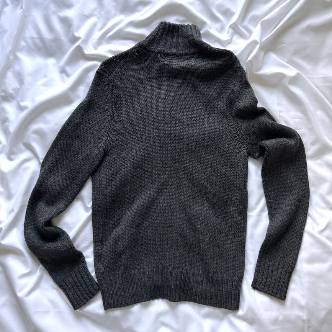 빈티지 울 풀집업 차콜 니트 가디건 상품이미지6