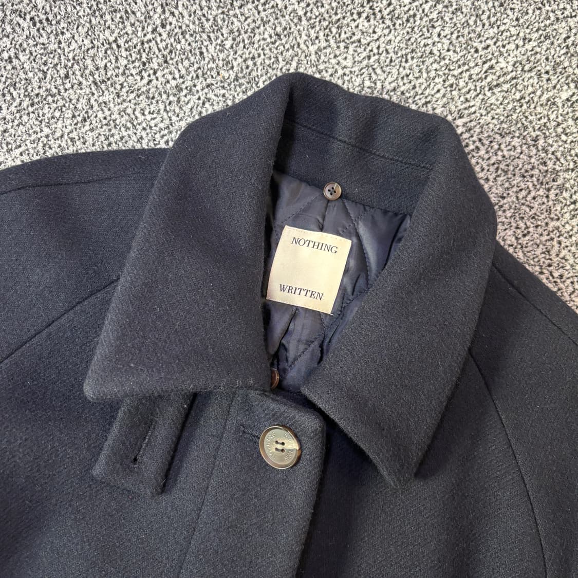 (W) 낫띵리튼 울 발마칸 코트 네이비 (F) 상품이미지3