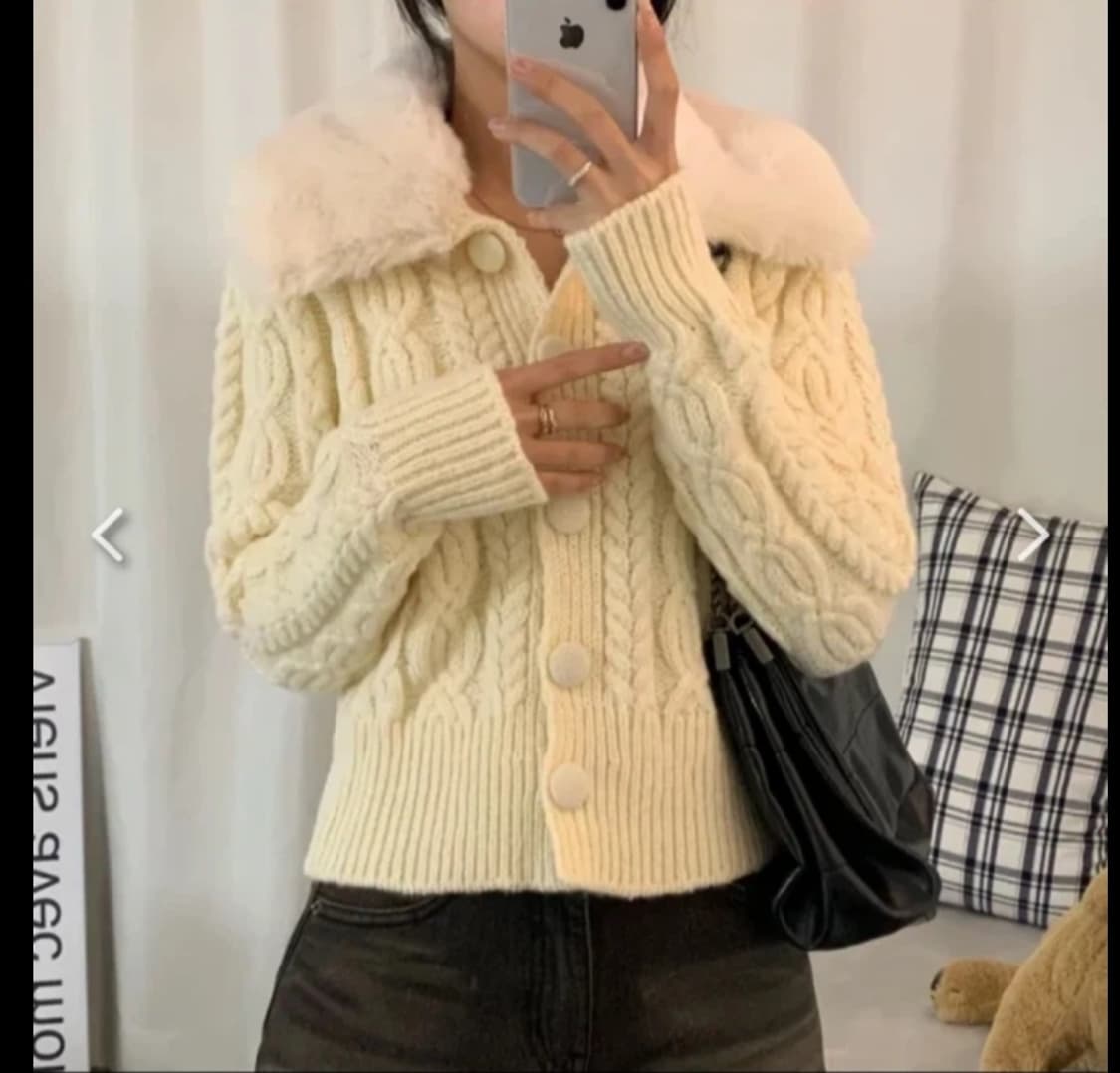 미착) 장원영 케이블 밍크 가디건  상품이미지2