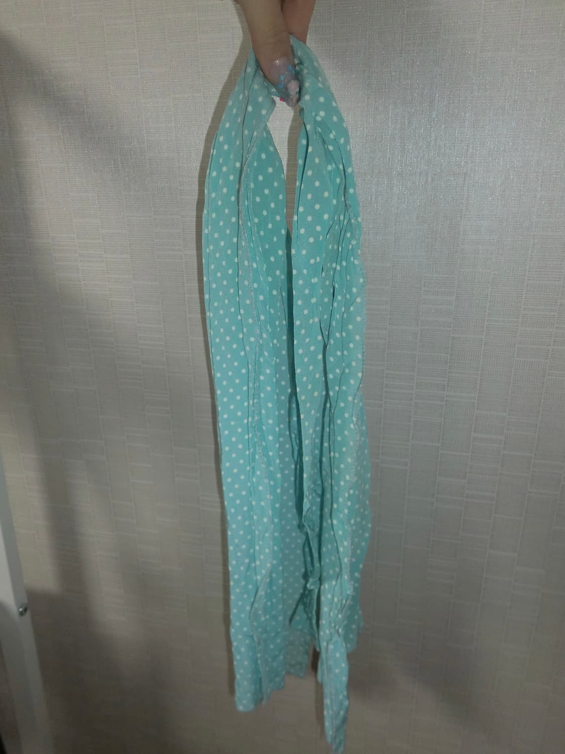 블루민트 도트 스카프 빈티지 하구미 모리걸 상품이미지1