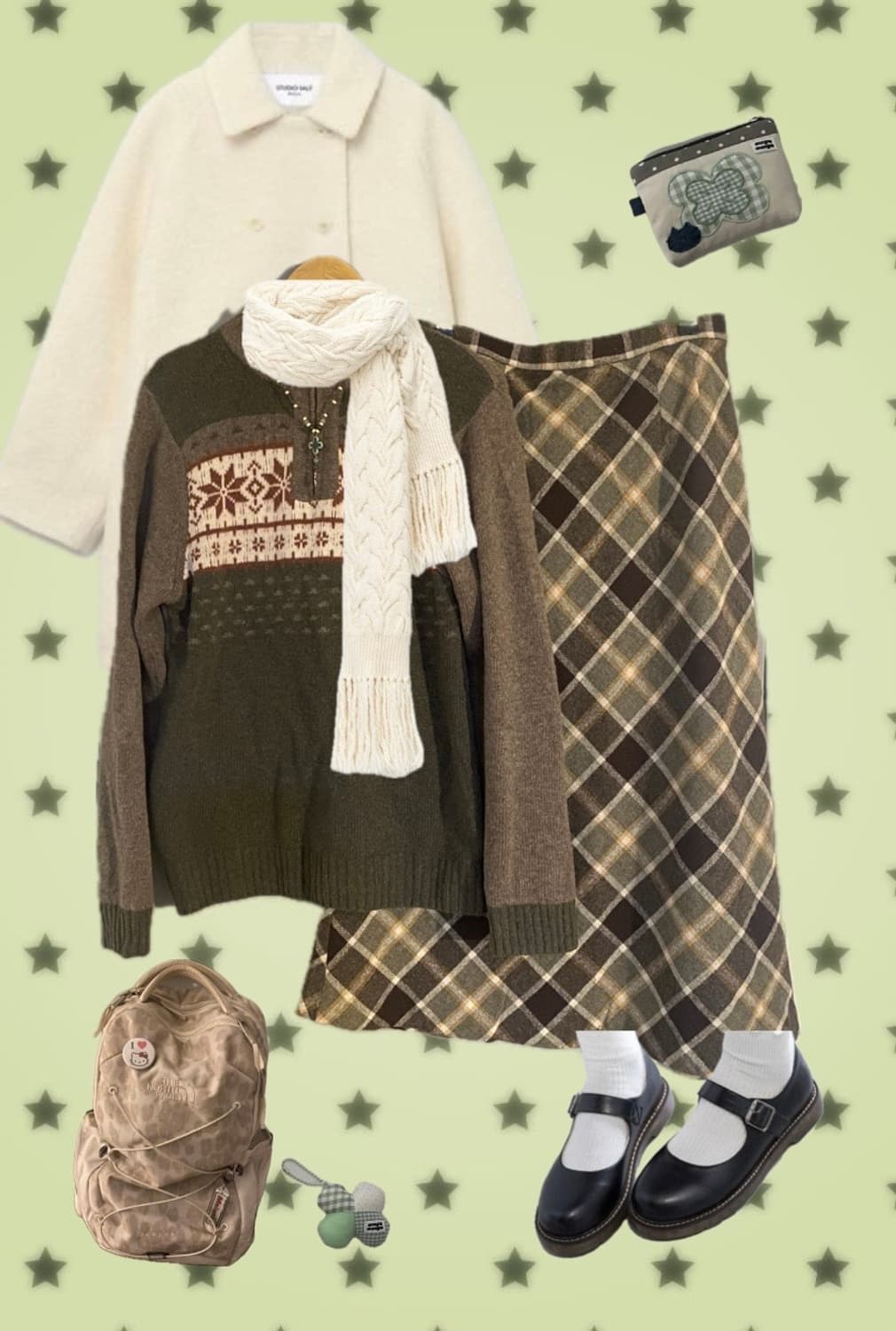 🍵말차초코 노르딕 니트집업 상품이미지1