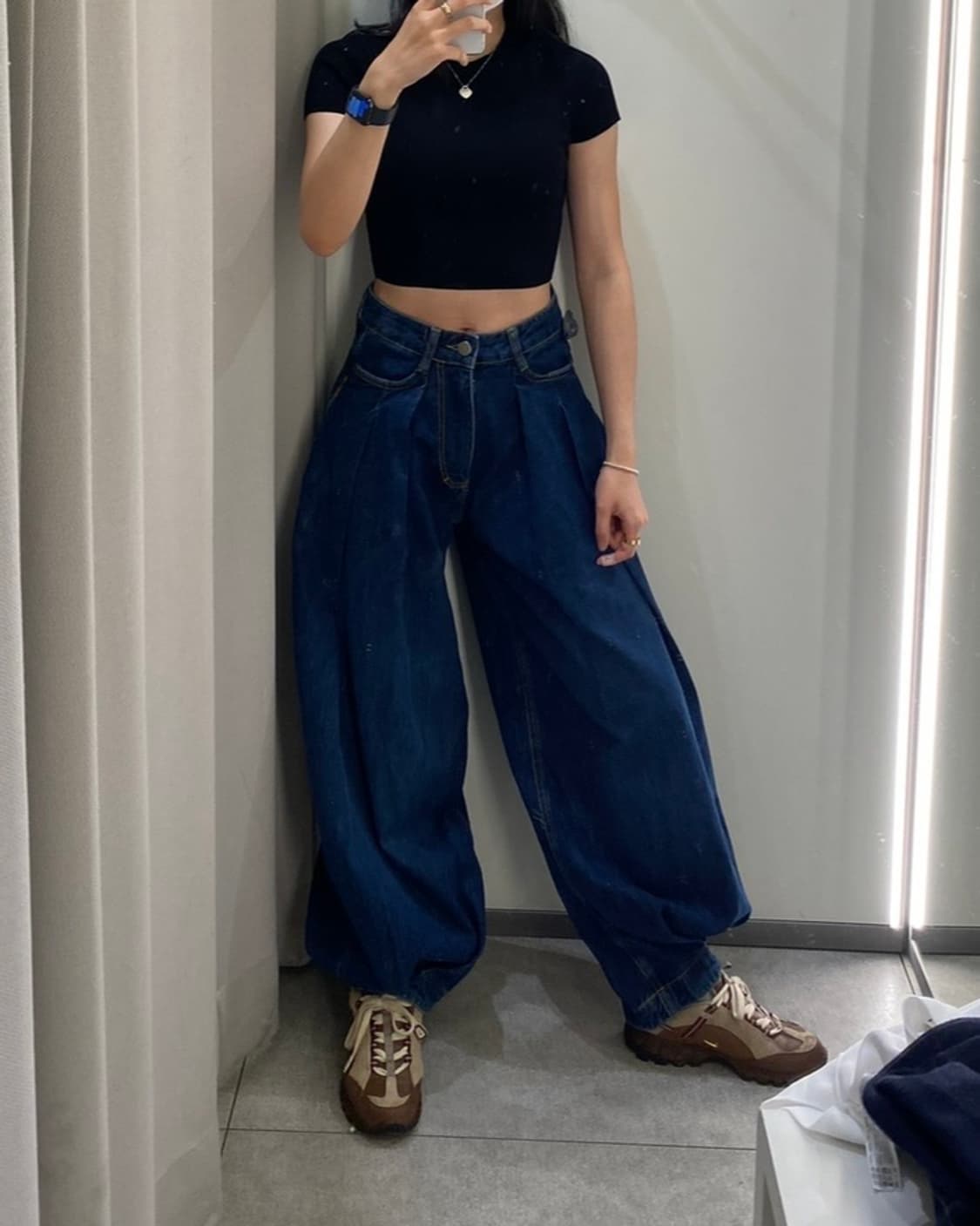 자라 아더에러 와이드 레그 진 블루 상품이미지2